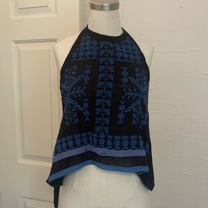 Black & Blue Backless Top
